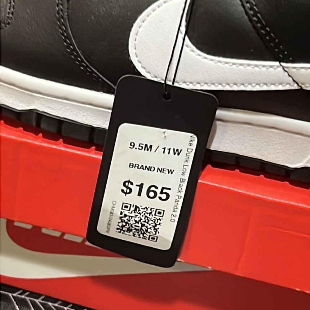 DS 2023 NIKE DUNK LOW RETRO BLACK PANDA 2.0 SIZE MENS 9 OR 9.5 NIB - Picture 11 of 12